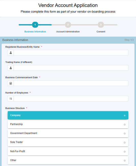 Vendor Application Form