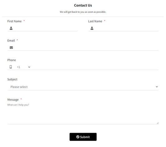 Contact Us bottom border input