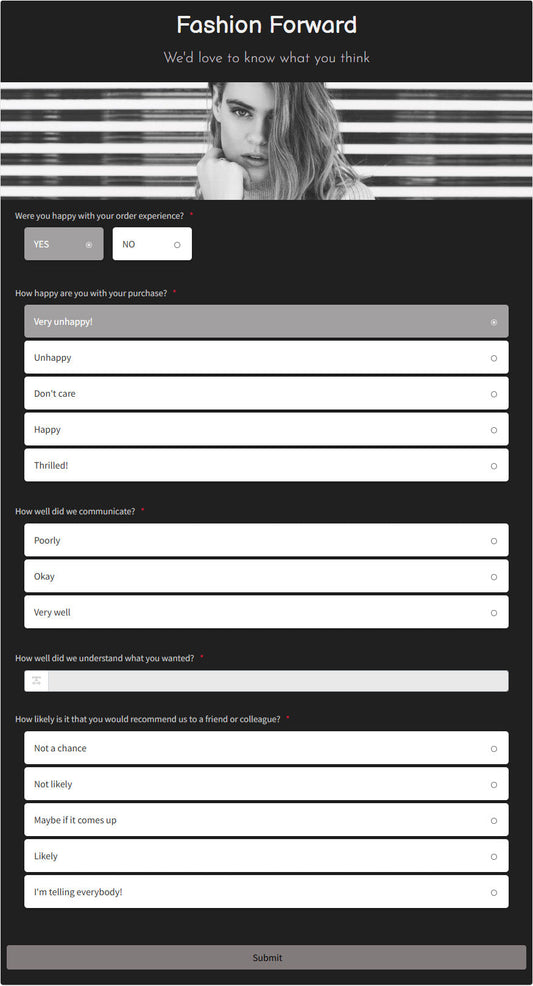 Customer Feedback Survey Form