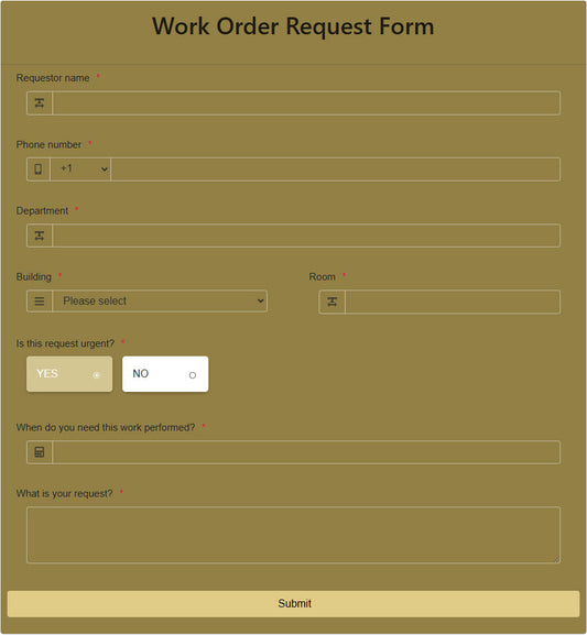 Work Order Request Form