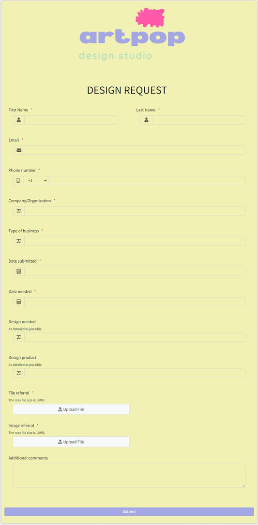 Design Request Form